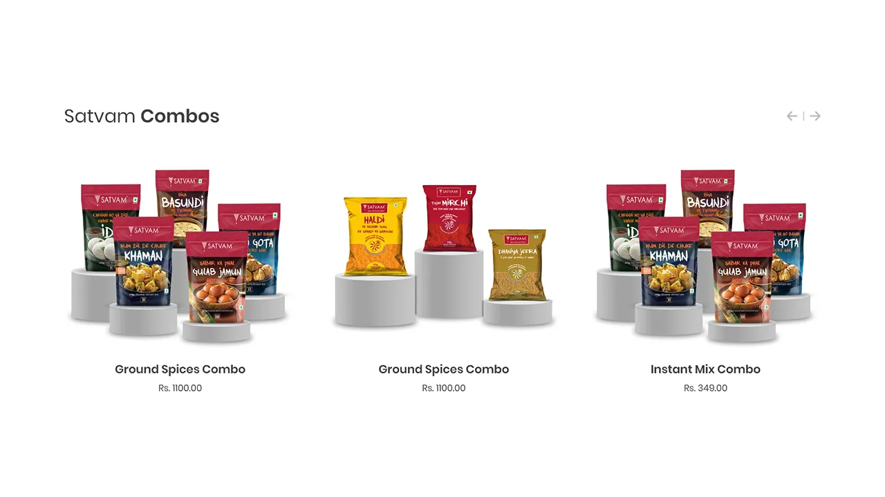 Satvam Ecom. Website Screen